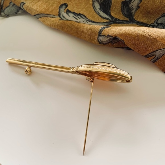 🛍️Bundle sale! Vintage long gold stick pin brooch - Picture 2 of 6